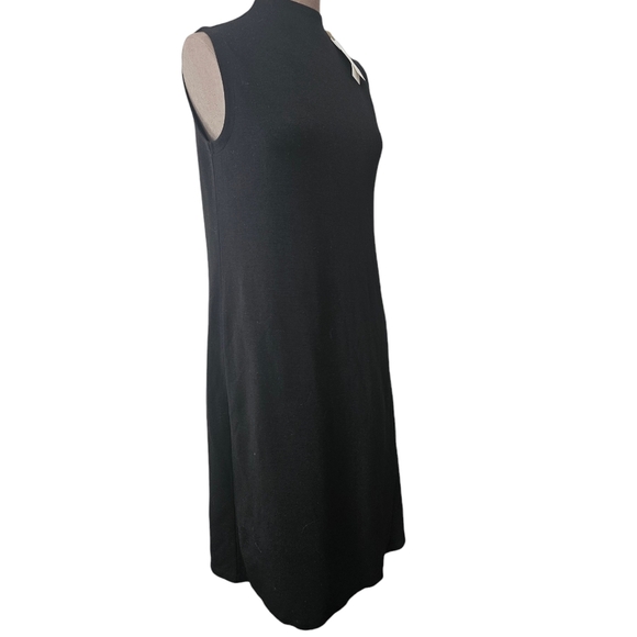 Eileen Fisher Mock-Neck K/L Knit  Dress F8TLU-D4309M Black NWT Black XS - Picture 3 of 17